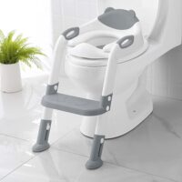 Potty Training Seat with Step Stool Ladder,SKYROKU Potty Training Toilet for Kids Boys Girls Toddlers (Grey)