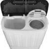 SUPER DEAL Compact Mini Twin Tub Washing Machine, Portable Laundry Washer w/Wash and Spin Cycle Combo, Built-in Gravity Drain, 13lbs