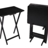 Mainstays Black 5-Piece Folding TV Tray Table Set, 19 x 15 x 26 Inch