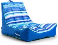 Big Joe Captain's Float No Inflation Needed Pool Lounger with Drink Holder, Blurred Blue, 3ft