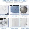 SUPER DEAL Compact Mini Twin Tub Washing Machine, Portable Laundry Washer w/Wash and Spin Cycle Combo, Built-in Gravity Drain, 13lbs