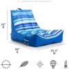 Big Joe Captain's Float No Inflation Needed Pool Lounger with Drink Holder, Blurred Blue, 3ft