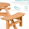 Best Choice Products 6-Person Circular Outdoor Wooden Picnic Table for Patio, Backyard, Garden, DIY w/ 3 Built-in Benches, 500lb Capacity - Natural