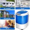 COSTWAY Portable Mini Washing Machine with Spin Dryer, Washing Capacity 5.5lbs, Blue