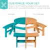 Best Choice Products 6-Person Circular Outdoor Wooden Picnic Table for Patio, Backyard, Garden, DIY w/ 3 Built-in Benches, 500lb Capacity - Natural