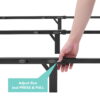 Mainstays 7" Adjustable Metal Bed Frame, Black, Adjusts Twin - Queen