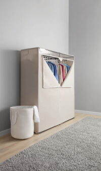 Mainstays Extra Wide Single Tier Zippered Clothes Closet, 60", Grey Pumice, Bedroom
