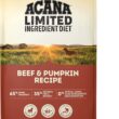 ACANA Singles Limited Ingredient Dry Dog Food, Grain-free, High Protein, Beef & Pumpkin, 25lb