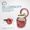 AROMA 20-Cup Red Rice Cooker with Glass Lid ARC-1230R