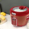 AROMA 20-Cup Red Rice Cooker with Glass Lid ARC-1230R