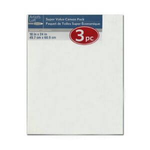 Artist's Loft Necessities 4 Packs: 3 ct. (12 total) 18" x 24" Super Value Canvas Pack