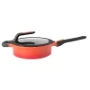 BergHOFF GEM Stay Cool 3.5 qt. Cast Aluminum Nonstick Saute Pan in Orange with Glass Lid