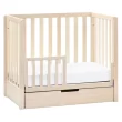 Carter's by DaVinci Colby 4-in-1 Convertible Mini Crib with Trundle Drawer in Washed Natural, Greenguard Gold Certified, Undercrib Storage