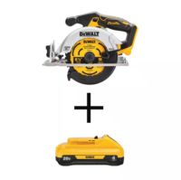 DEWALT 20V MAX Cordless Brushless 6-1.2 in. Circular Saw with 20V MAX Compact Lithium-Ion 4.0Ah Battery Pack