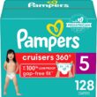 Diapers Size 5, 128 Count - Pampers Pull On Cruisers 360° Fit Disposable Baby Diapers with Stretchy Waistband