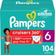 Diapers Size 6, 104 Count - Pampers Pull On Cruisers 360° Fit Disposable Baby Diapers with Stretchy Waistband