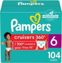 Diapers Size 6, 104 Count - Pampers Pull On Cruisers 360° Fit Disposable Baby Diapers with Stretchy Waistband