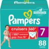 Diapers Size 7, 88 Count - Pampers Pull On Cruisers 360° Fit Disposable Baby Diapers with Stretchy Waistband