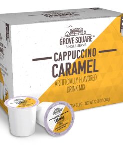 Grove Square Cappuccino Pods, Caramel, Single Serve (Pack of 24)
