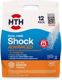 HTH Pool Care Shock Advanced, Swimming Pool Chemical Prevents Bacteria & Algae, Cal Hypo Formula, 1 lb (Pack of 12)