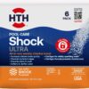 HTH Pool Care Shock Ultra, Swimming Pool Chemical Prevents Bacteria, Algae, Stain & Scale, Cal Hypo Formula, 1 lb (Pack of 6)
