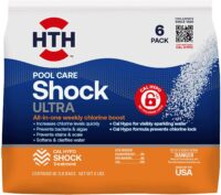 HTH Pool Care Shock Ultra, Swimming Pool Chemical Prevents Bacteria, Algae, Stain & Scale, Cal Hypo Formula, 1 lb (Pack of 6)
