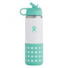 Hydro Flask 20 oz. Kids' Wide Mouth Bottle with Straw Lid and Boot Hydro Flask 20 oz. Kids' Wide Mouth Bottle with Straw Lid and Boot, Island