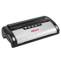 Nesco Deluxe Food VS-12 Vacuum Sealer, 130 Watts, Kit Bags & Viewing Lid,  Compact, Silver