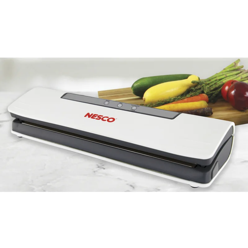 NESCO VS-12, Deluxe Vacuum Sealer with Bag Starter Kit and Viewing Lid,  Compact Design, Silver 