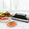 Nesco Deluxe Food VS-12 Vacuum Sealer, 130 Watts, Kit Bags & Viewing Lid, Compact, Silver