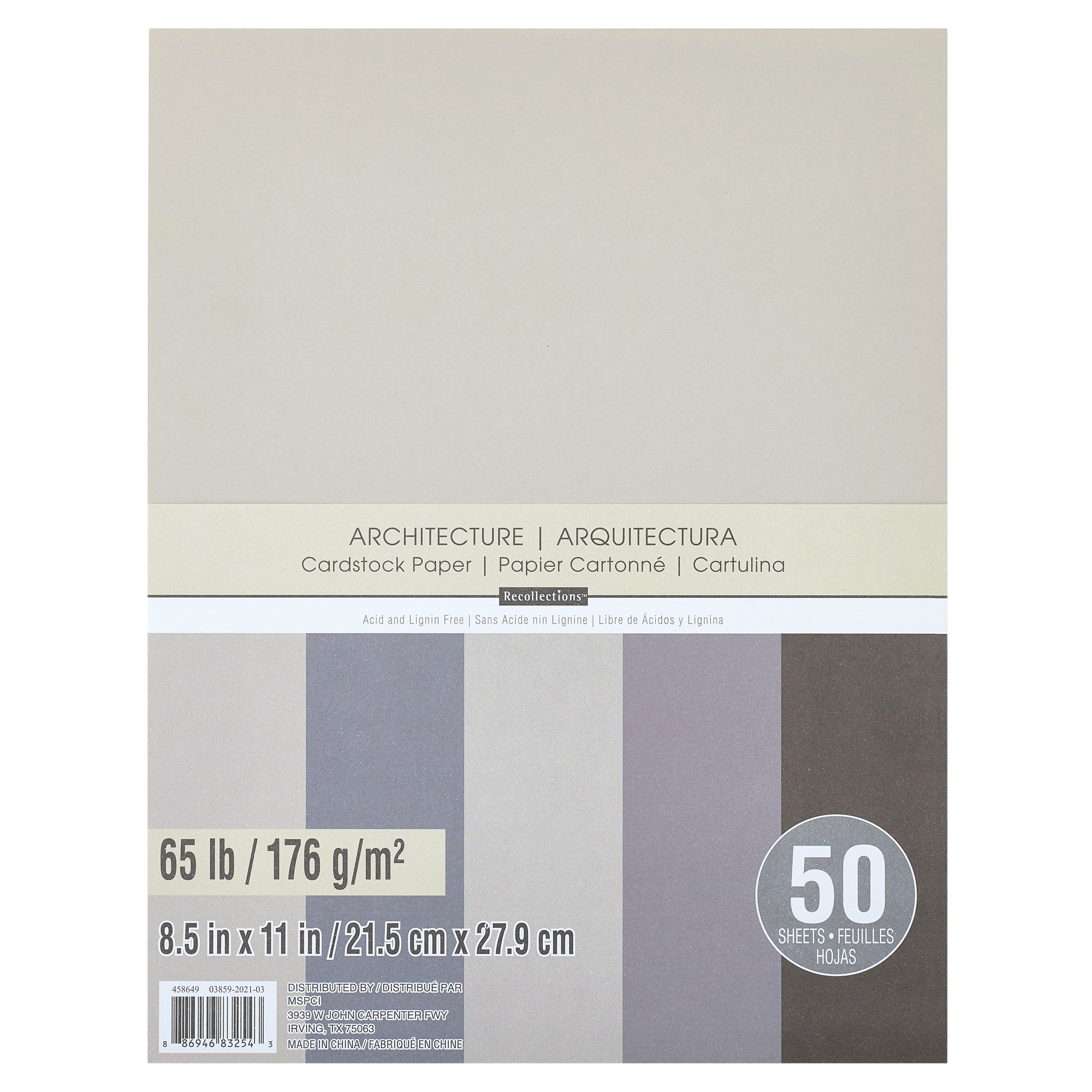 Recollections 12 Packs: 50 Ct. (600 Total) Architecture 8.5 x 11 Cardstock Paper