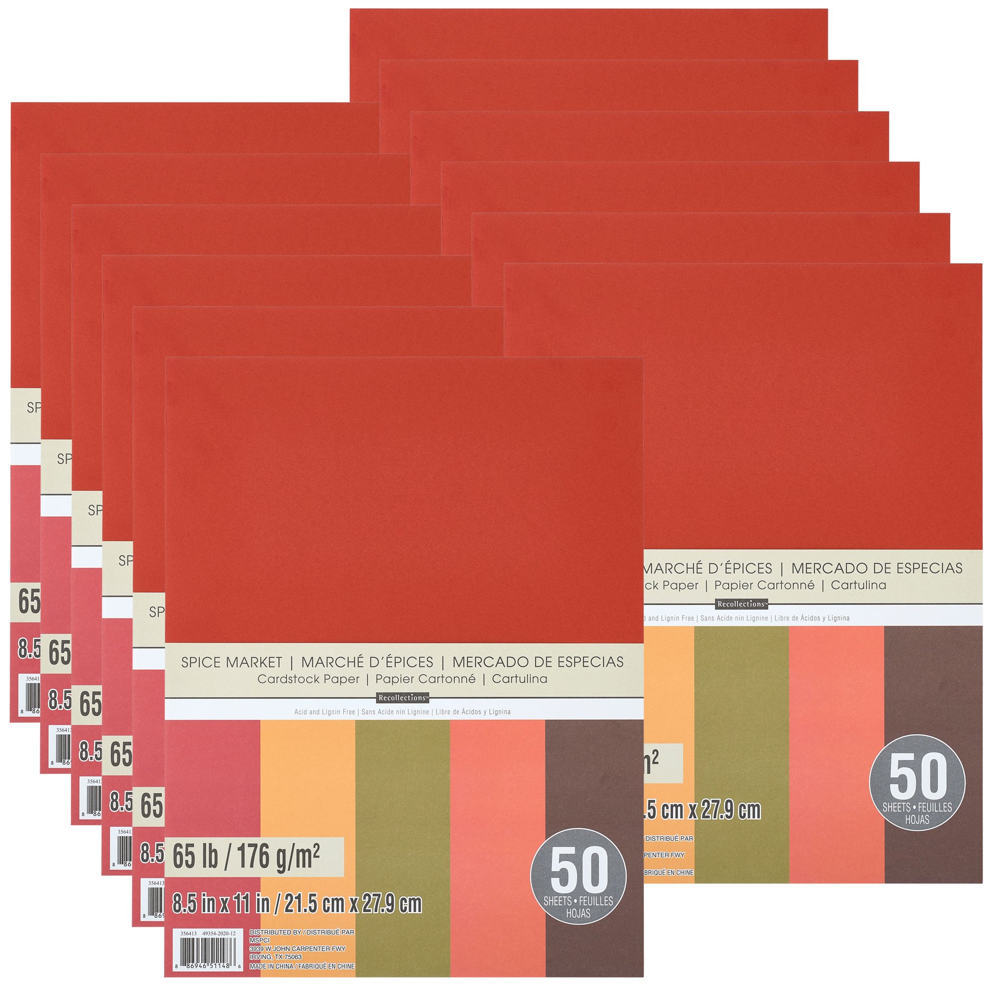 Recollections  RED  Cardstock Paper 8.5 x 11 50 sheets
