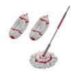 Rubbermaid Microfiber Twist Mop and 2 Refill Kit, Red, Built-in Wringer, Machine Washable and Reusable Mop Head