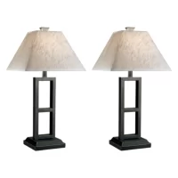 Signature Design by Ashley Deidra Modern 27.75" Metal Table Lamp, 2 Count, Black Finish