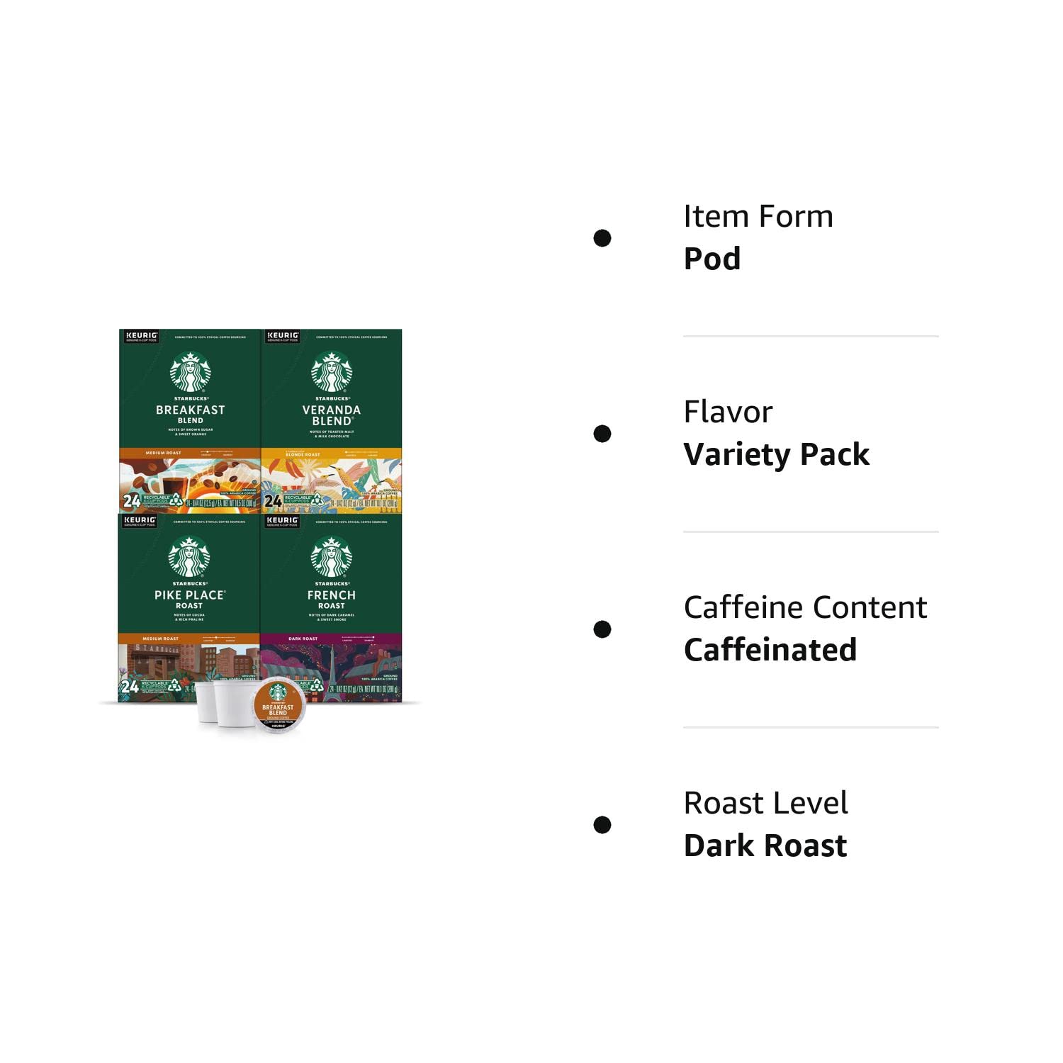  Starbucks Coffee Holiday Blend K Cup Pods, 29.2 Oz, 72