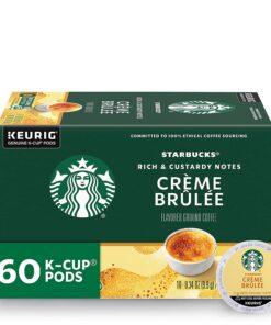 Starbucks Flavored K-Cup Coffee Pods, Crème Brûlée for Keurig Brewers, 6 boxes (60 pods total)
