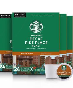 Starbucks K-Cup Coffee Pods, Medium Roast Coffee, Decaf Pike Place Roast, 100% Arabica, 4 boxes (96 pods total)