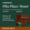 Starbucks K-Cup Coffee Pods, Medium Roast Coffee, Pike Place Roast for Keurig Brewers, 100% Arabica, 6 boxes (60 pods total)