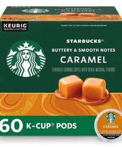 Starbucks Medium Roast K-Cup Coffee Pods, Caramel for Keurig Brewers, 6 boxes (60 pods total)