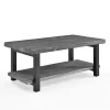 Steelside Sonoma 42 Metal and Reclaimed Wood Coffee Table, Slate Gray