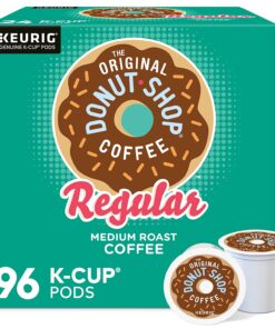 The Original Donut Shop Regular, Single-Serve Keurig K-Cup Pods, 96 Count , Medium Roast Coffee Pods, 24 Count (Pack of 4)