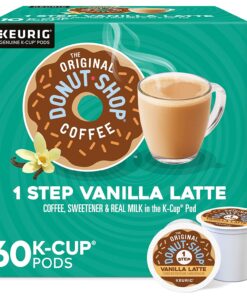 The Original Donut Shop Single-Serve Keurig K-Cup Flavored Coffee Pods, Vanilla Latte, 10 Count (Pack of 6)