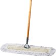 Tidy Tools Commercial Dust Mop & Floor Sweeper – 24 x 5 in. Cotton Reusable Mop Head, Wooden Broom Handle, & Metal Frame