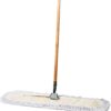 Tidy Tools Commercial Dust Mop & Floor Sweeper – 30 X 5 in. Cotton Reusable Mop Head, Wooden Broom Handle & Metal Frame