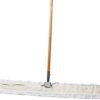 Tidy Tools Commercial Dust Mop & Floor Sweeper – 48 x 5 in. Cotton Reusable Mop Head, Wooden Broom Handle & Metal Frame