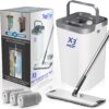 X3 Mop, Separates Dirty and Clean Water, 3-Chamber Design, Flat Mop and Bucket Set