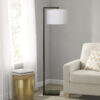 Mainstays Contemporary Metal 62in Floor Lamp with on/off Foot Switch, Black