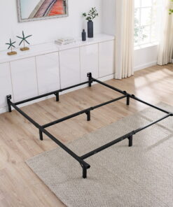 Mainstays 7" Adjustable Metal Bed Frame, Black, Adjusts Twin - Queen