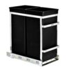 AdirHome 315-02-SS 9.5 Gal. Steel In-Cabinet Under-Counter Pull-Out Trash Can with 2 Trash Bins