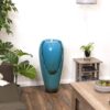 Alpine Corporation DIG100XS 33 in. Tall Water Jar Fountain with LED Light, Turquoise